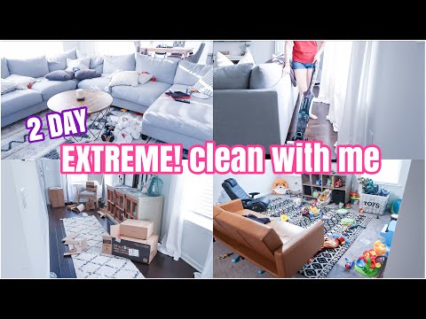 2 DAY EXTREME CLEAN WITH ME | MESSY HOUSE TRANSFORMATION | ACTUAL MESS | SPEED CLEANING MOTIVATION