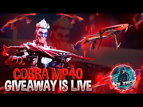 GIVEAWAY COBRA MP40 AND 10000 DIAMONDS CUSTOM ROOM | FREE FIRE LIVE ​​​​| RKG ZACCY