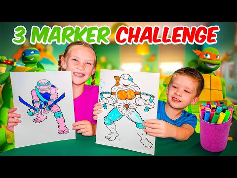 Teenage Mutant Ninja Turtles 3 Marker Challenge with Preston!!