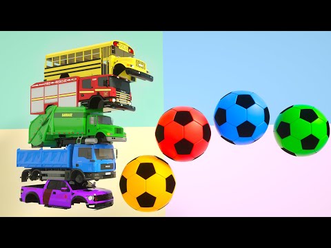 Color Balls & Sing a Song! | The Wheels on The Bus Nursery Rhymes | Baby & Kids Songs