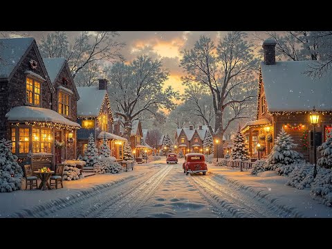 Cozy Holiday Jazz 🎄 Warm Café Vibes & Snowy Christmas Town Streets 🌙 Perfect for Relaxing Ambience