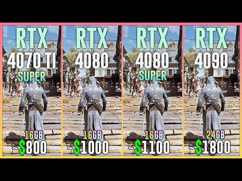 RTX 4070 TI SUPER vs RTX 4080 vs RTX 4080 SUPER vs RTX 4090 - Test in 20 Games