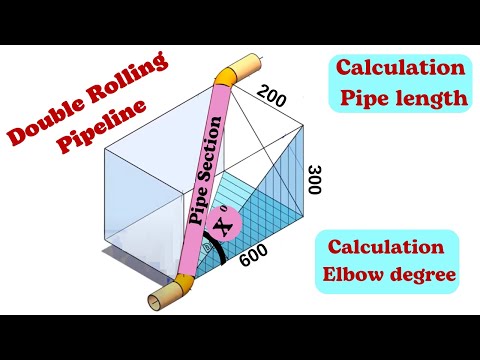 Double Rolling Pipeline. Calculation pipe lenght and pipe elbow degree