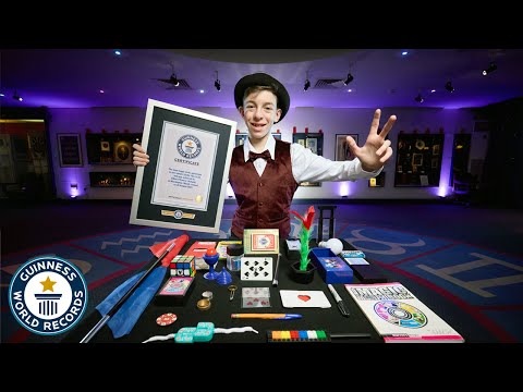 Genius Teenage Magician Performs 28 Tricks in 60 Seconds - Guinness World Records