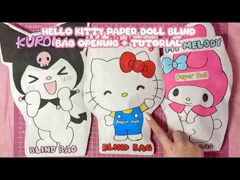 🎀 Hello Kitty paper doll Blind Bag | tutorial | ASMR | sanriolve