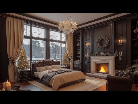 Embracing Snowy Day with Relaxing Piano Jazz in Cozy Bedroom ❄️ Warm Winter with Soothing Jazz Music