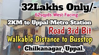 House for Sale in Hyderabad | 62Sqyds | West facing | Near Road | Near Busstop | Chilkanagar | Uppal