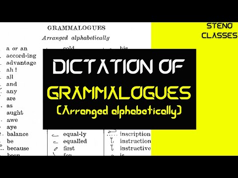 GRAMMALOGUES (arranged alphabetically) | Pitman Shorthand (English) | 2021