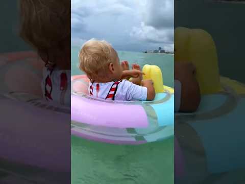 Relax_Cute_Baby_Enjoy_Sea_swimming_in_Rubber_Ring_._#shorts#cute #viral #cutebaby #cutebaby