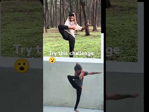 Try this👍 one leg challenge 😮#balancing #oneleg #fitness #motivation #fatloss #yoga #challenge