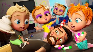 CRAZY BABiES CARTOONS!!  Adley Niko & Navey eat Baby Puffs and troll Dad into some Crazy Baby Fun!