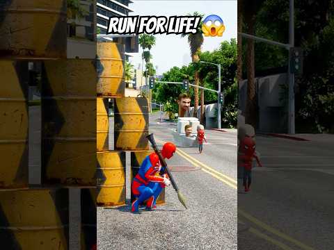 SPIDERMAN SAVING MINI SPIDERMAN FROM SKIBIDI TOILET 😱| #shorts #gta5