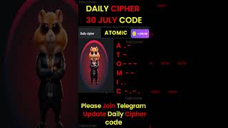 Hamster Kombat Daily Cipher 30 July | 30 July daily cipher code hamster kombat #hamsterkombat