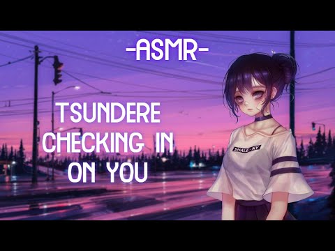 [ASMR] [ROLEPLAY] ☆tsundere checking in on you☆ (asking questions/binaural)