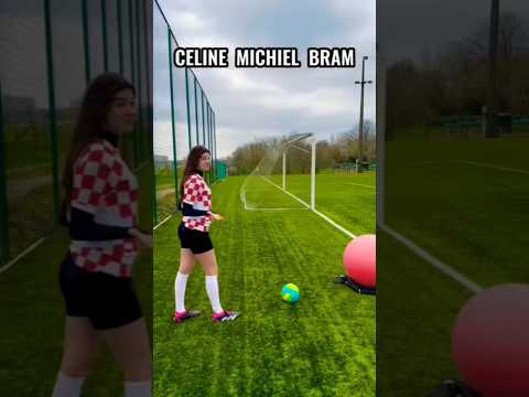 7 ball curve goals challenge ⚽🎉 [ Credit : @CelineDept ] #football #challenge #curve #goals