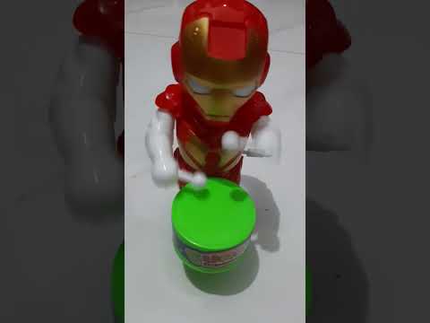 CUTE IRONMAN PLAYING DRUMS #asmr #viral #trending #asmrsounds #shorts #satisfying #fypシ#ironman#cute