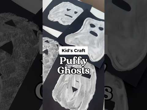 Halloween Craft Idea 👻 How To Make A Puffy Ghost Using Homemade Puffy Paint #shorts #halloweencraft