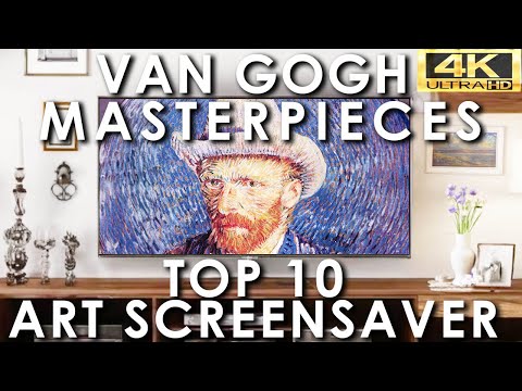 Van Gogh Art Slideshow Top 10 Masterpieces | Famous Paintings Screensaver | No Sound 4K UHD