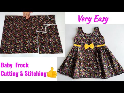 Side Pleated Baby Frock Cutting and stitching step by step