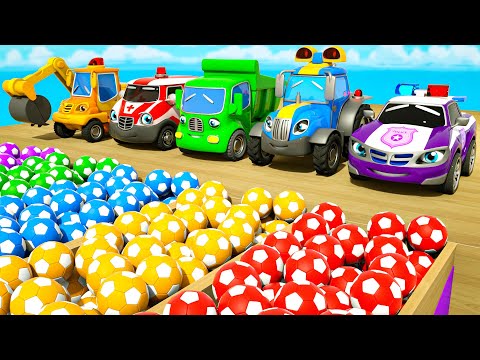 Finger Family songs - Swimming pool with colorful soccer balls - Baby Nursery Rhymes & Kids Songs