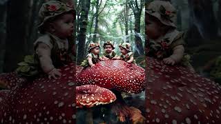 Magical Babies on Mushroom Adventure!#BabiesInNature#EnchantedForest#CutenessOverload#MagicalMoments