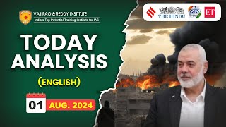 01 August 2024 Current Affairs Today Analysis in English by Vajirao & Reddy IAS Institute