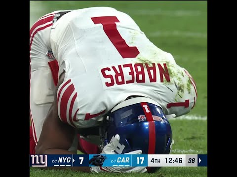 Malik Nabers catches for a 19-yard Gain vs. Carolina Panthers