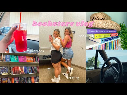 bookstore vlog 📚💕☀️ book haul, book shopping, drive with me, searching for fourth wing