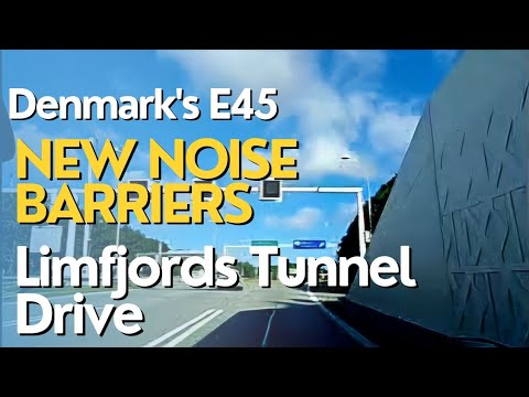 Drive Through Denmark's E45 Highway & Limfjords Tunnel: Construction Update on Noise Barriers 🇩🇰