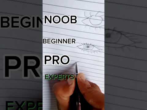 How to Draw Eyes (noob vs beginners vs pro vs experts). #shorts