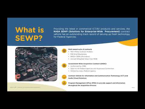 NASA SEWP (Solutions for Enterprise-Wide Procurement) Training