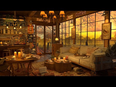 A Rainy Day in 4K Cozy Coffee Shop ☕ Smooth Piano Jazz Music for Relaxing, Studying, Sleeping