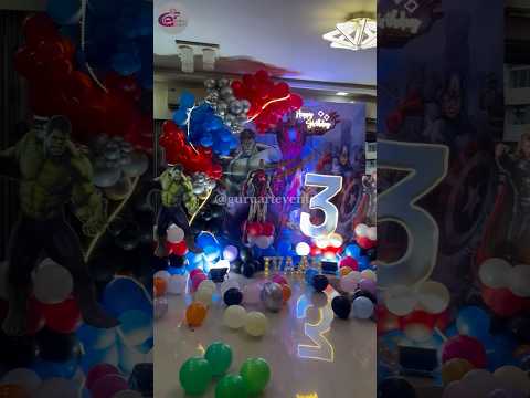 Marvel theme decoration work done by #guruartevents #marvelstudios #birthdayparty