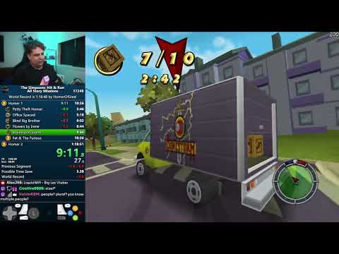 The Simpsons: Hit & Run All Story Missions Speedrun in 1:18:41