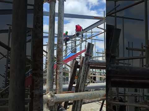 I beam installation #construction #work #steelworks #about construction