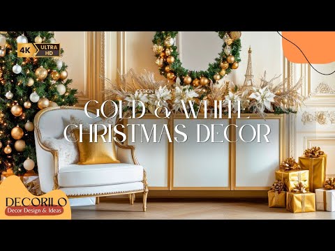 Gold & White Christmas Decor with Parisian Flair: French Country Ideas for a Chic Holiday Look!