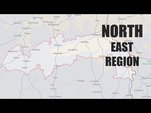 Topographic Map of North East Region Ghana