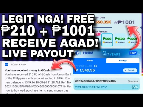 LEGIT NGA! FREE ₱210 + ₱1001 GCASH RECEIVE AGAD | LEGIT EARNING APP 2024 GCASH