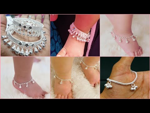 New Silver Payal Designs For Baby Girl || Latest Baby payal design images || New silver baby Anklets