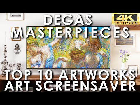 Degas Art Slideshow Top 10 Masterpieces | Famous Paintings Screensaver | No Sound 4K UHD