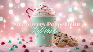 Festive Strawberry Peppermint Milkshake | Dreamy Christmas Treat Scene