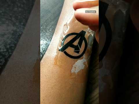 Waterproof Avengers temporary tattoo at home ......#tattoo #viral #shorts #diy #bodyart #easytattoo