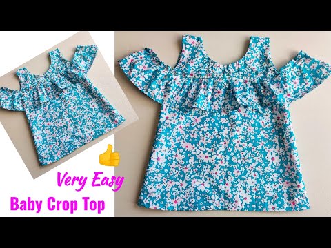 Very Easy Baby Crop Top Cutting and stitching | Baby Frock cutting and stitching