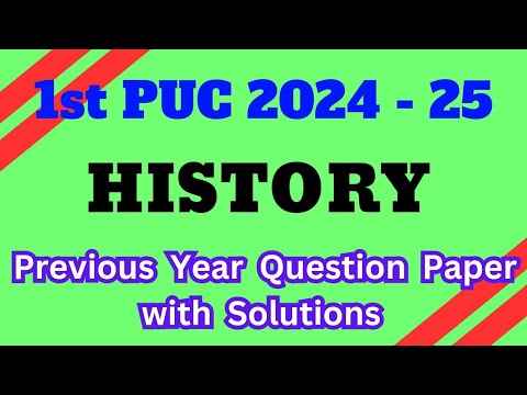 1st PUC || HISTORY || Previous Year Question Paper with Answers #history