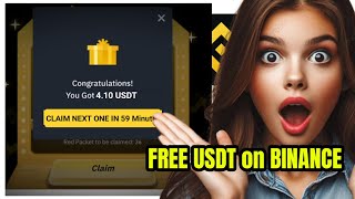 FREE USDT ON BINANCE | CLAIM 4.10$ EVERY HOUR | No Investment required | MAKE MONEY ONLINE #freeusdt