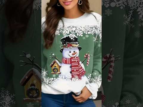 Embrace Winter Charm | Plus Size Snowman Print Long Sleeve Round Neck Sweatshirt | Temu Product