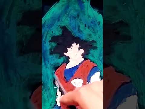 GOKU on glass painting 🤤😋#shots #goku#trending