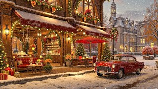 Smooth Winter Jazz Music in Nostalgic Snowfall Street ☕ Instrumental Music for Coffee Shop Ambience