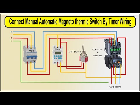 How to Make Connect Manual Automatic Magneto thermic Switch By Timer Wiring