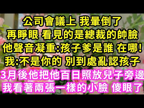 公司會議上 我暈倒了,再睜眼 看見的是總裁的帥臉,他聲音凝重:孩子爹是誰 在哪!我:不是你的 別到處亂認孩子,3月後他把他百日照放兒子旁邊,我看著兩張一樣的小臉 傻眼了#甜寵#灰姑娘#霸道總裁#愛情